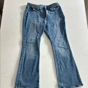 Old Navy Girls Blue Jeans – Size 18 – Braided Waist & Flare Leg
